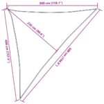 vidaXL Slnečná plachta 160 g/m² trojuholníková piesková 3x4x5 m HDPE – Obrázok 10