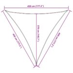 vidaXL Slnečná plachta 160 g/m² trojuholníková pieskovaná 4,5x4,5x4,5 m HDPE – Obrázok 10