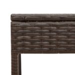 vidaXL Záhradné ležadlo so stolíkom a vankúšom hnedé, polyratan – Obrázok 10