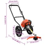 vidaXL Krovinorez s kolesami oranžový 52 cm3 1,45 kW – Obrázok 10