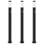 vidaXL Stĺpikové svetlá so senzorom 3 ks 110 cm nehrdzavejúca oceľ IP44 – Obrázok 2