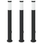 vidaXL Stĺpikové svetlá so zásuvkou 3 ks 80 cm nehrdzavejúca oceľ IP44 – Obrázok 2