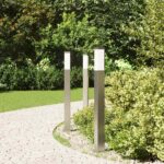 vidaXL Stĺpikové svietidlá 3 ks 80 cm nehrdzavejúca oceľ IP44 – Obrázok 3