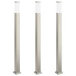 vidaXL Stĺpikové svietidlá 3 ks 110 cm nehrdzavejúca oceľ IP44 – Obrázok 2