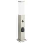 vidaXL Stĺpikové svetlá so senzorom a zásuvkou 3 ks 50 cm nehrdzavejúca oceľ IP44 – Obrázok 4