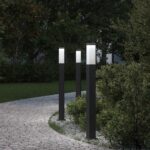 vidaXL Stĺpikové svetlá 3 ks 80 cm čierne IP44