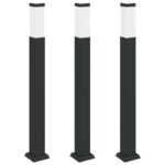 vidaXL Stĺpikové svetlá 3 ks 80 cm čierne IP44 – Obrázok 2