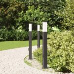 vidaXL Stĺpikové svetlá so senzorom a zásuvkou 3 ks 80 cm čierne IP44 – Obrázok 3