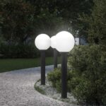 vidaXL Stĺpikové svetlá 3 ks 80 cm čierne IP44