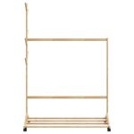 vidaXL Vešiak na oblečenie s háčikmi a kolieskami 100x35x157 cm bambusový – Obrázok 4