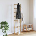 vidaXL Vešiak na kabáty s háčikmi a policami 38,5x30x156 cm bambus – Obrázok 2