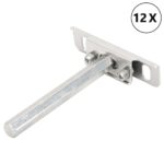 vidaXL Plávajúce konzoly na police 12 ks Neviditeľné Ø12x100 mm Uhlíková oceľ