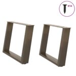 vidaXL Nohy konferenčného stolíka v tvare U, 2 ks, prírodná oceľ, 70 x (42-43) cm, oceľ
