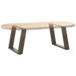 vidaXL Nohy konferenčného stolíka v tvare U, 2 ks, prírodná oceľ, 70 x (42-43) cm, oceľ – Obrázok 8