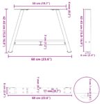 vidaXL Nohy konferenčného stolíka v tvare A, 2 ks, 60 x (42-43) cm, oceľ – Obrázok 10