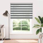 vidaXL Zebrová roleta tmavosivá 155x230 cm šírka látky 150,9 cm polyester – Obrázok 2