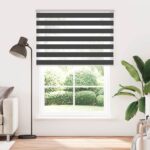 vidaXL Zebrová roleta čierna 155x230 cm šírka látky 150,9 cm polyester – Obrázok 2