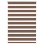 vidaXL Zebra roleta hnedá 115x100 cm šírka látky 110,9 cm polyester
