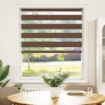 vidaXL Zebra roleta hnedá 115x100 cm šírka látky 110,9 cm polyester – Obrázok 2