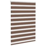 vidaXL Zebra roleta hnedá 115x100 cm šírka látky 110,9 cm polyester – Obrázok 3