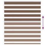 vidaXL Zebra roleta hnedá 130x100 cm šírka látky 125,9 cm polyester – Obrázok 5