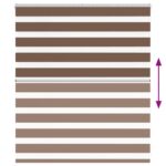 vidaXL Zebra roleta hnedá 135x100 cm šírka látky 130,9 cm polyester – Obrázok 5