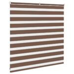 vidaXL Zebra roleta hnedá 140x100 cm šírka látky 135,9 cm polyester – Obrázok 4