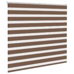 vidaXL Zebra roleta hnedá 155x100 cm šírka látky 150,9 cm polyester – Obrázok 3