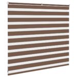 vidaXL Zebra roleta hnedá 160x100 cm šírka látky 155,9 cm polyester – Obrázok 4