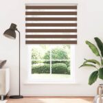 vidaXL Zebra roleta hnedá 140x200 cm šírka látky 135,9 cm polyester – Obrázok 2
