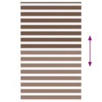 vidaXL Zebra roleta hnedá 140x200 cm šírka látky 135,9 cm polyester – Obrázok 5