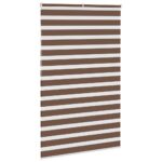 vidaXL Zebra roleta hnedá 145x200 cm šírka látky 140,9 cm polyester – Obrázok 4