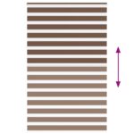 vidaXL Zebra roleta hnedá 150x200 cm šírka látky 145,9 cm polyester – Obrázok 5