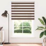 vidaXL Zebra roleta hnedá 145x230 cm šírka látky 140,9 cm polyester – Obrázok 2