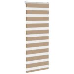 vidaXL Zebrová roleta pieskovo hnedá 55x100 cm šírka látky 50,9 cm polyester – Obrázok 3