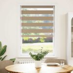 vidaXL Zebrová roleta pieskovo hnedá 90x100 cm šírka látky 85,9 cm polyester – Obrázok 2