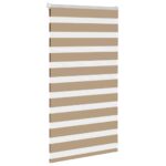 vidaXL Zebrová roleta pieskovo hnedá 90x100 cm šírka látky 85,9 cm polyester – Obrázok 3
