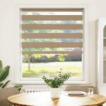 vidaXL Zebrová roleta pieskovo hnedá 100x100 cm šírka látky 95,9 cm polyester – Obrázok 2