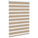 vidaXL Zebrová roleta pieskovo hnedá 100x100 cm šírka látky 95,9 cm polyester – Obrázok 3