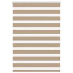 vidaXL Zebrová roleta pieskovo hnedá 115x100 cm šírka látky 110,9 cm polyester