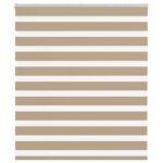 vidaXL Zebrová roleta pieskovo hnedá 135x100 cm šírka látky 130,9 cm polyester