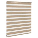 vidaXL Zebrová roleta pieskovo hnedá 135x100 cm šírka látky 130,9 cm polyester – Obrázok 4
