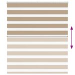 vidaXL Zebrová roleta pieskovo hnedá 135x100 cm šírka látky 130,9 cm polyester – Obrázok 5