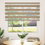 vidaXL Zebrová roleta pieskovo hnedá 150x100 cm šírka látky 145,9 cm polyester – Obrázok 2