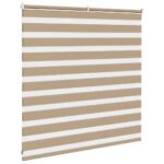 vidaXL Zebrová roleta pieskovo hnedá 150x100 cm šírka látky 145,9 cm polyester – Obrázok 4