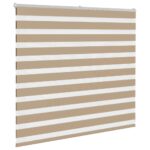 vidaXL Zebrová roleta pieskovo hnedá 155x100 cm šírka látky 150,9 cm polyester – Obrázok 3
