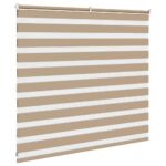 vidaXL Zebrová roleta pieskovo hnedá 155x100 cm šírka látky 150,9 cm polyester – Obrázok 4