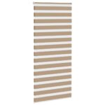 vidaXL Zebrová roleta pieskovo hnedá 105x230 cm šírka látky 100,9 cm polyester – Obrázok 3