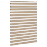 vidaXL Zebrová roleta pieskovo hnedá 155x230 cm šírka látky 150,9 cm polyester – Obrázok 3