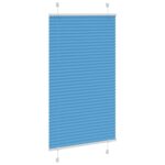 vidaXL Plisovaná roleta modrá 75x100 cm Šírka látky 74,4 cm Polyester – Obrázok 3